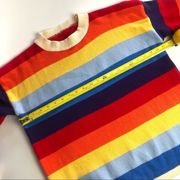 Rainbow Striped Crew Neck Sweater - Picture 13 of 16